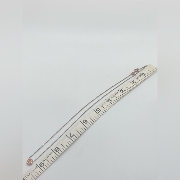 Fossil Rose Gold-Tone Cz Flower Stainless Steel Necklace 18.4” - Picture 5 of 5